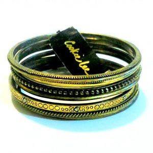 Cookie Lee Set of 7 Brass Tone Bangle Bracelets NWT